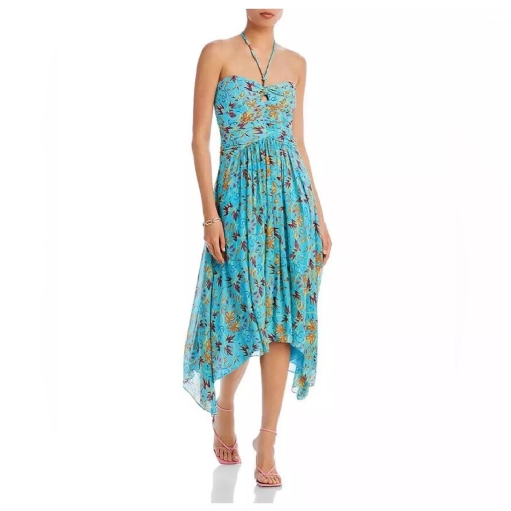 A.C.L Floral Blue Strapless Dress - Picture 2 of 4